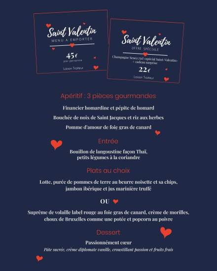 Loison Traiteur - Menu Saint Valentin